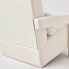 Accent Chairs, Set of 2, Beige Linen with Wood Legs
