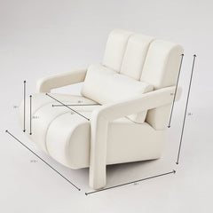 Accent Chairs, Set of 2, Beige Linen with Wood Legs