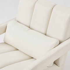 Accent Chairs, Set of 2, Beige Linen with Wood Legs