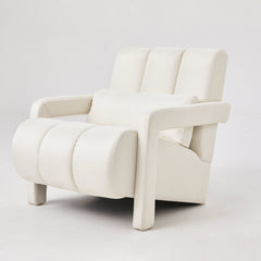 Accent Chairs, Set of 2, Beige Linen with Wood Legs