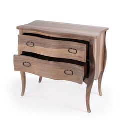 Accent Chest, 2 Drawers, Solid Mango Wood, Natural Mango