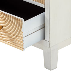 Accent Chest, 3-Drawer, Fir Wood and MDF, White and Natural