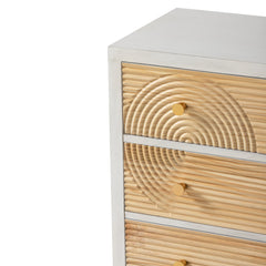 Accent Chest, 3-Drawer, Fir Wood and MDF, White and Natural