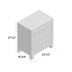 Accent Chest, 3 Drawers, Mirrored Finish, Clear Crystal Knobs