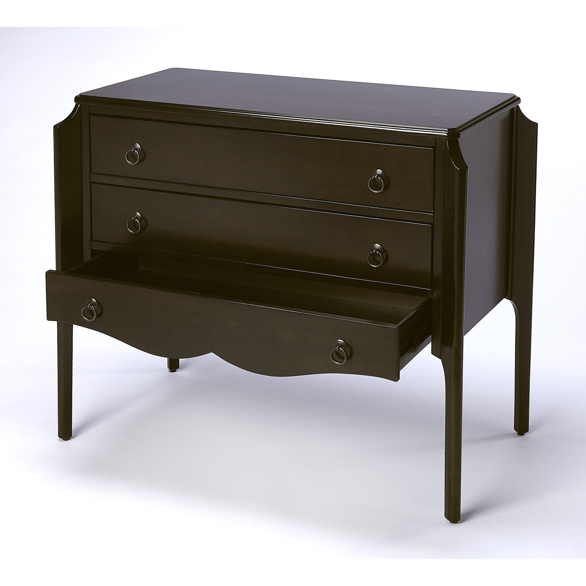 Accent Chest, 3 Drawers, Solid and Engineered Wood, Chocolate