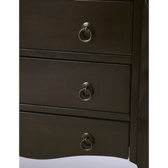 Accent Chest, 3 Drawers, Solid and Engineered Wood, Chocolate