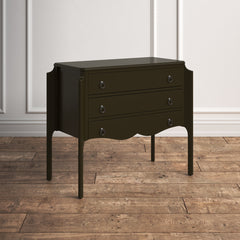 Accent Chest, 3 Drawers, Solid and Engineered Wood, Chocolate