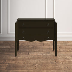 Accent Chest, 3 Drawers, Solid and Engineered Wood, Chocolate