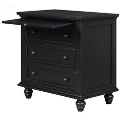 Accent Chest, 3 Drawers, Solid and Manufactured Wood, Espresso