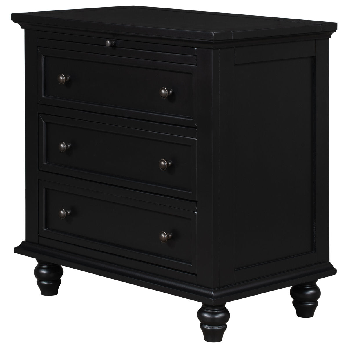Accent Chest, 3 Drawers, Solid and Manufactured Wood, Espresso
