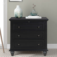 Accent Chest, 3 Drawers, Solid and Manufactured Wood, Espresso