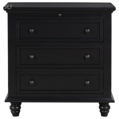 Accent Chest, 3 Drawers, Solid and Manufactured Wood, Espresso