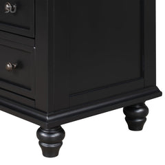 Accent Chest, 3 Drawers, Solid and Manufactured Wood, Espresso