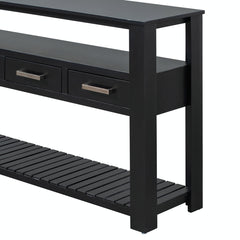 Accent Chest, 4 Drawers, 2 Shelves, Pine and Manufactured Wood, Navy Top, Black Base