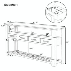 Accent Chest, 4 Drawers, 2 Shelves, Pine and Manufactured Wood, Navy Top, Black Base