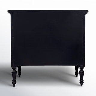 Accent Chest, 4 Drawers, Solid and Engineered Wood, Black