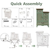 Accent Chest, 5 Drawers and 1 Cabinet, Solid and Manufactured Wood, Green