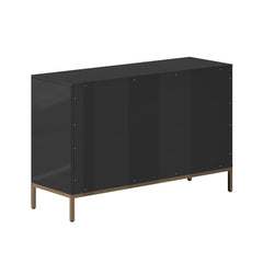 Accent Chest, 6 Drawers, Manufactured Wood, Iron Base