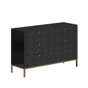 Accent Chest, 6 Drawers, Manufactured Wood, Iron Base