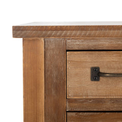 Accent Chest, 9 Drawers, Natural Oak Solid and Manufactured Wood