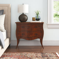 Accent Chest with 2 Drawers in Mango Wood and Veneer