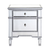 Accent Chest with 2 Drawers in Silver Mirrored Finish