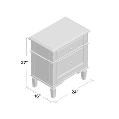 Accent Chest with 2 Drawers in Silver Mirrored Finish
