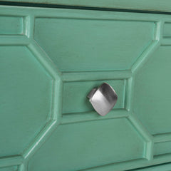 Accent Chest with 3 Drawers in Turquoise Solid Rubberwood