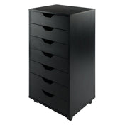 Accent Chest with 7 Drawers and Locking Casters in Black