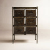 Accent Chest with Six Drawers in Bronze Iron