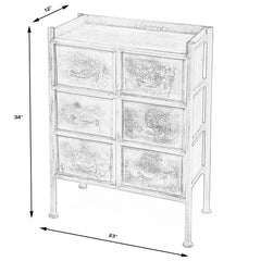 Accent Chest with Six Drawers in Bronze Iron