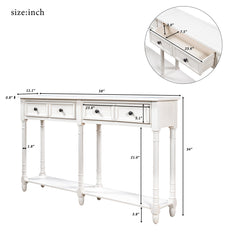 Accent Chest, Wood Top, 2 Drawers and 1 Shelf, White
