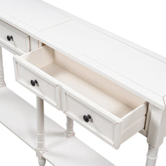 Accent Chest, Wood Top, 2 Drawers and 1 Shelf, White