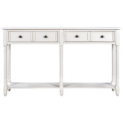 Accent Chest, Wood Top, 2 Drawers and 1 Shelf, White