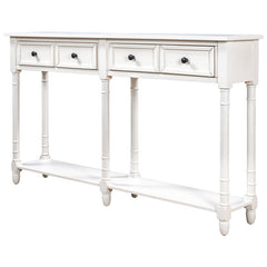 Accent Chest, Wood Top, 2 Drawers and 1 Shelf, White