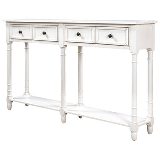 Accent Chest, Wood Top, 2 Drawers and 1 Shelf, White