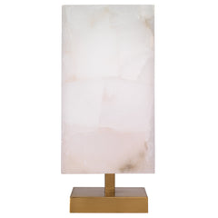 Accent Lamp, Alabaster Stone Shade with Antique Brass Base