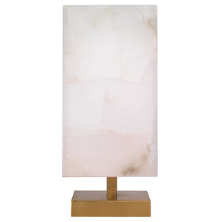 Accent Lamp, Alabaster Stone Shade with Antique Brass Base
