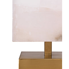 Accent Lamp, Alabaster Stone Shade with Antique Brass Base