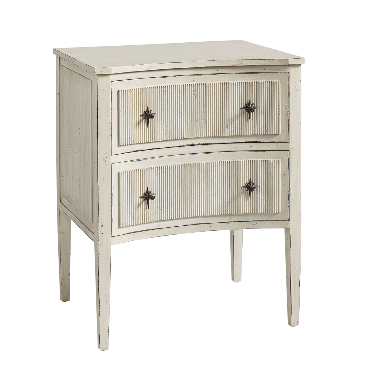 Accent Storage, 2 Drawers, Solid Wood, Ivory Top, Aged Cream Base