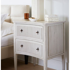 Accent Storage, 2 Drawers, Solid Wood, Ivory Top, Aged Cream Base