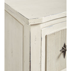 Accent Storage, 2 Drawers, Solid Wood, Ivory Top, Aged Cream Base