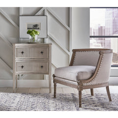 Accent Storage, 2 Drawers, Solid Wood, Ivory Top, Aged Cream Base