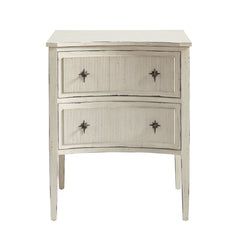 Accent Storage, 2 Drawers, Solid Wood, Ivory Top, Aged Cream Base