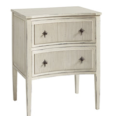 Accent Storage, 2 Drawers, Solid Wood, Ivory Top, Aged Cream Base