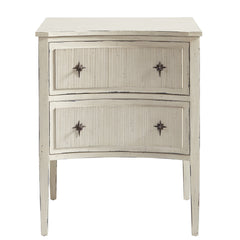Accent Storage, 2 Drawers, Solid Wood, Ivory Top, Aged Cream Base
