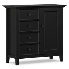 Accent Storage Cabinet with 4 Drawers and 1 Door in Black