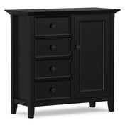 Accent Storage Cabinet with 4 Drawers and 1 Door in Black