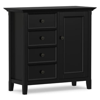 Accent Storage Cabinet with 4 Drawers and 1 Door in Black