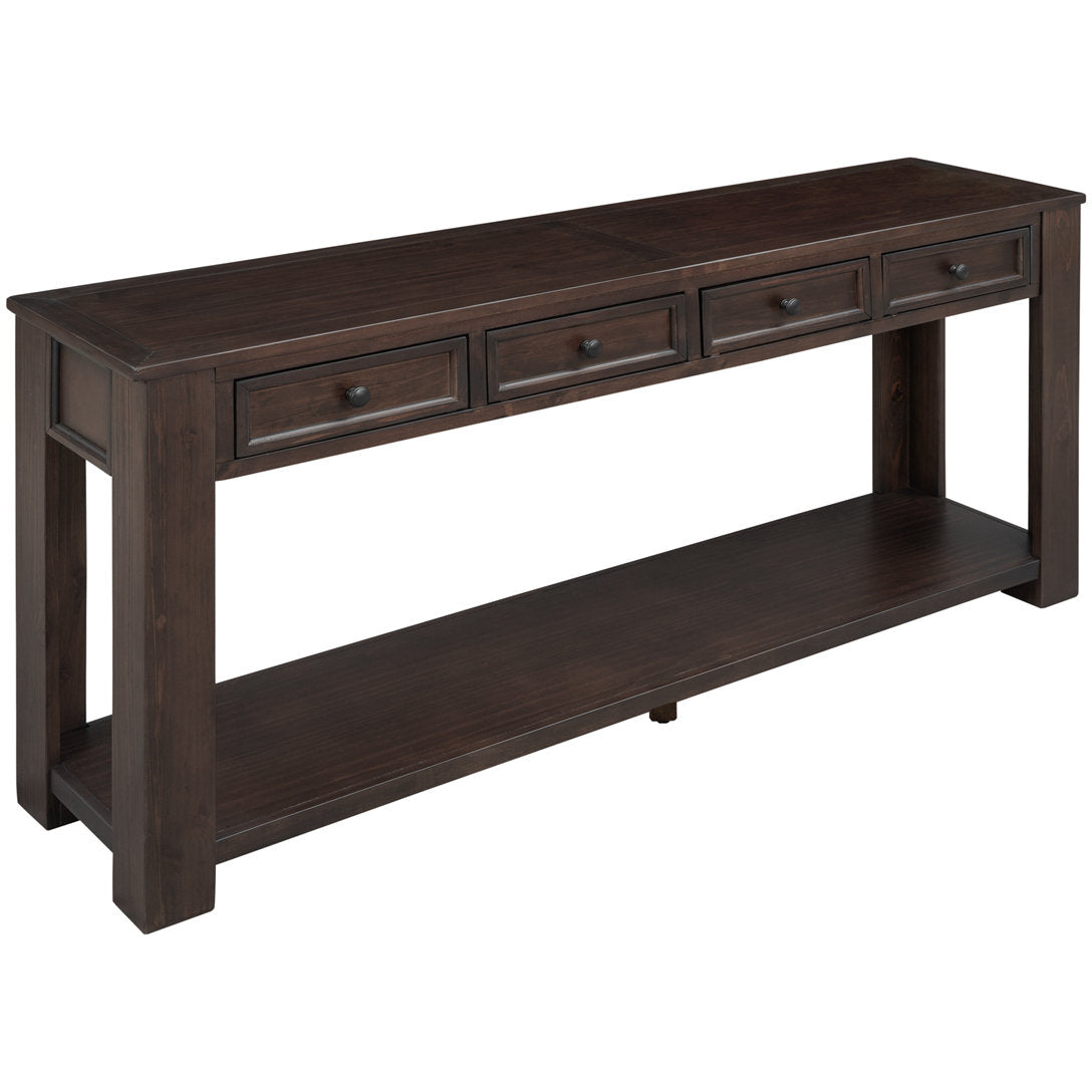 Accent Storage Unit, 4 Drawers, 1 Shelf, Pine Wood, Espresso